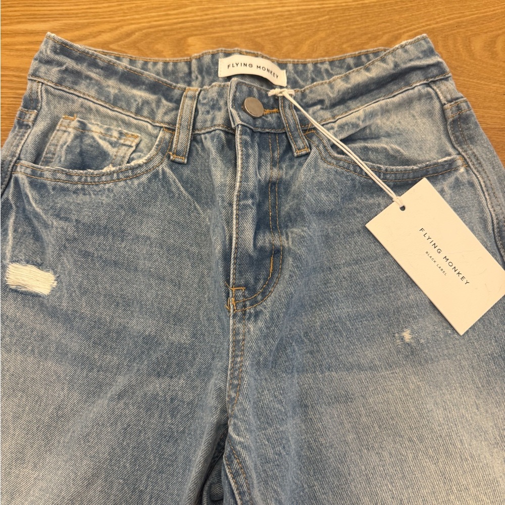 Flying Monkey High Rise Light Denim Jeans